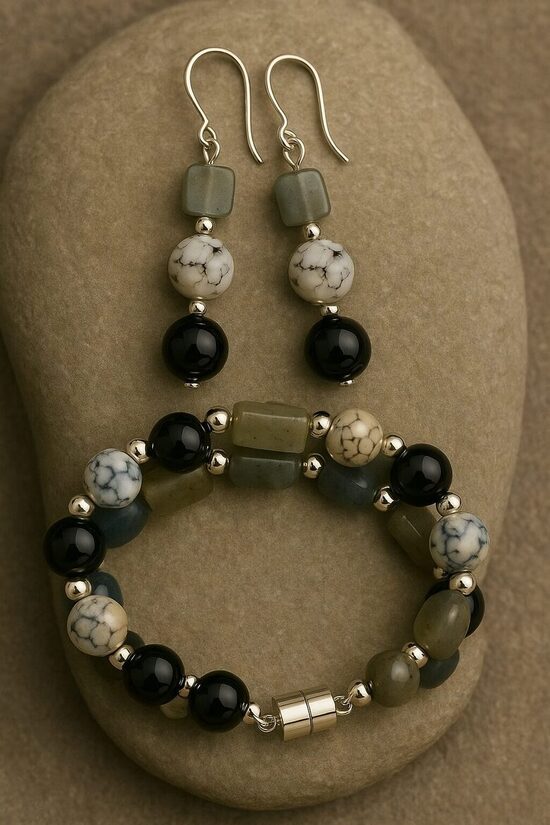 Dabīgo pērļu rotu komplekts "Mežonīgā dvēsele"